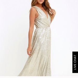 NWOT Lulus Gold Maxi